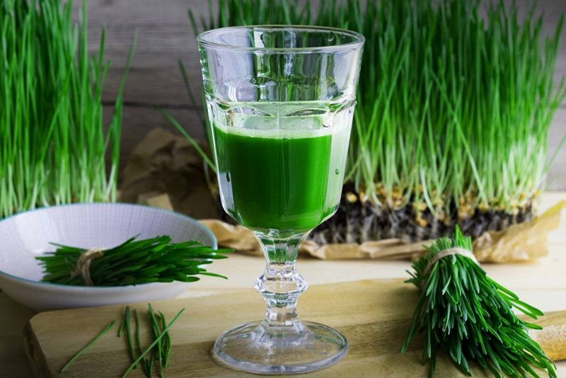 A wheatgrass smoothie packs a big nutritional punch on its own if you don’t mind the taste. If you’d like to improve the taste and get some other dietary ingredients, the combinations are only limited by your imagination.